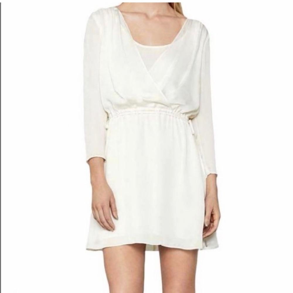 BCBGMaxAzria Cream Long Sleeve Dress
